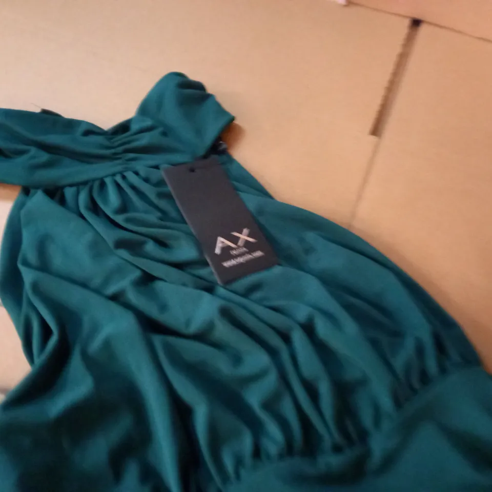 AX PARIS TEAL RUCHED BODYCON DRESS - 12
