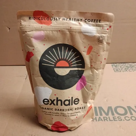 EXHALE ORGANIC DARK (ISH) ROAST COFFEE – GROUND COFFEE, BAG