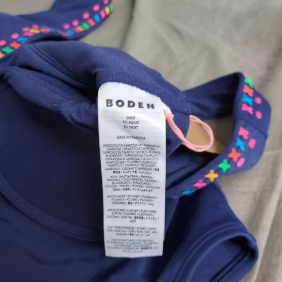 BODEN NAVY WOMEN'S ONE-PIECE SWIMSUIT WITH EMBROIDERED FLORAL DETAIL UK 10 R