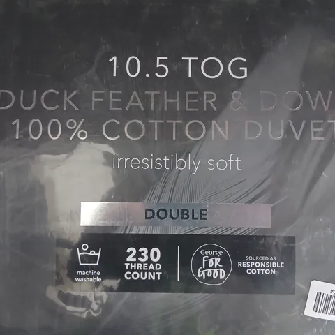 DUCK FEATHER & DOWN DUVET β 10.5 TOG, 100% COTTON COVER, IRRESISTIBLY SOFT