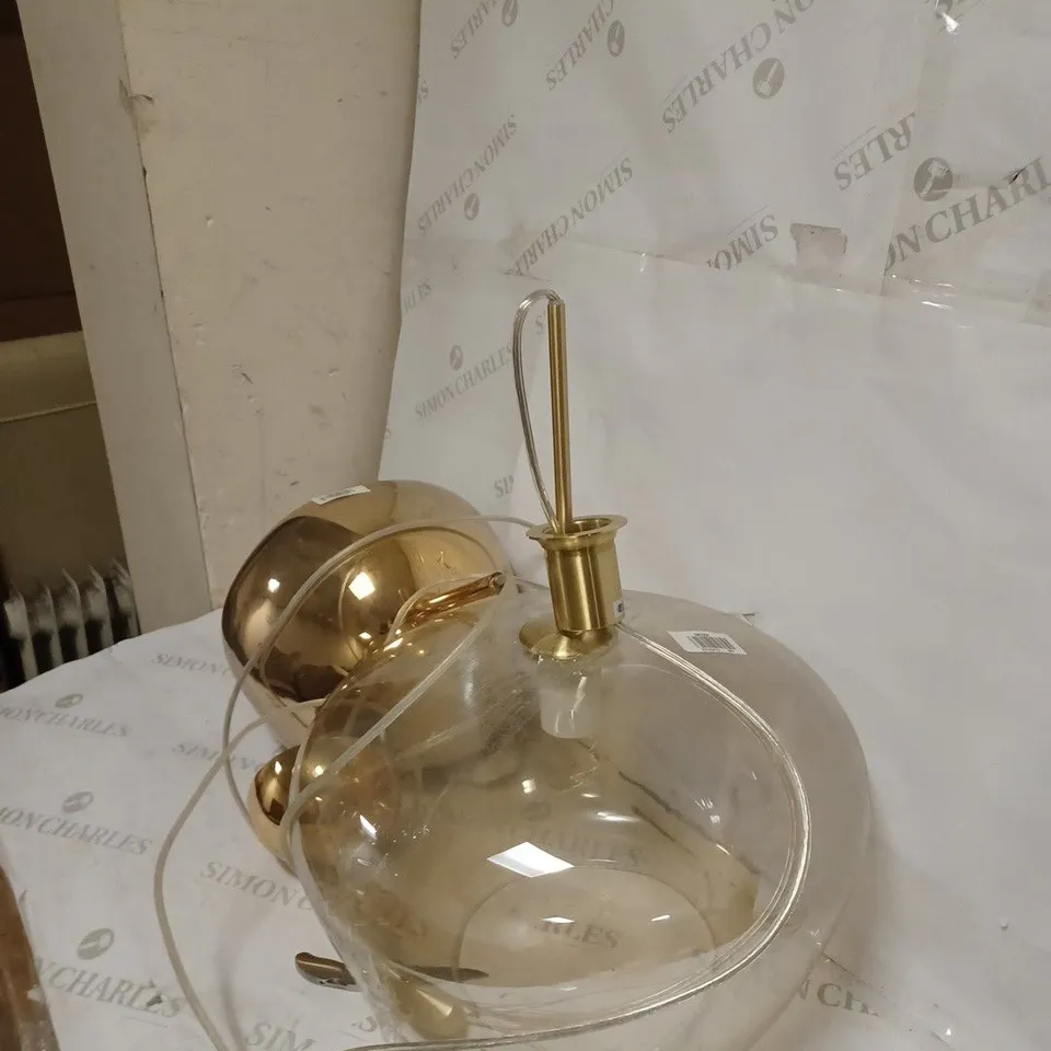 JOHN LEWIS GLASS/GOLD CEILING HANGING LIGHT 