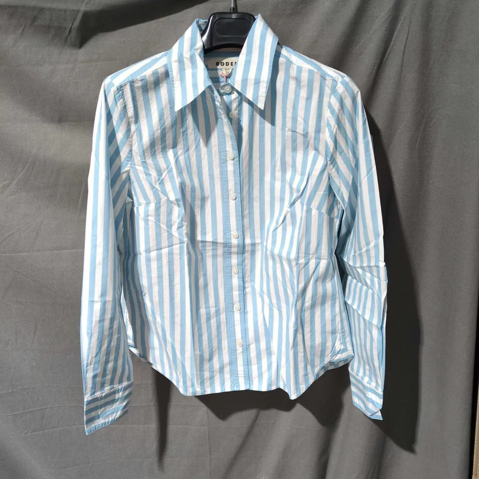 BODEN BLUE & WHITE STRIPE SHIRT – WOMEN'S, UK 10