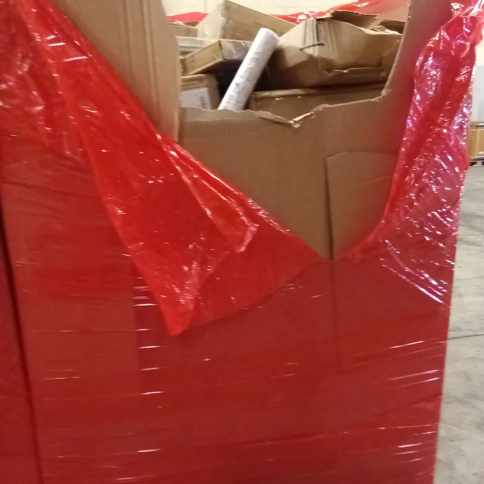 PALLET OF ASSORTED HOUSEHOLD GOODS AND PRODUCTS TO INCLUDE; CEILING LIGHT,HEATER,ETC