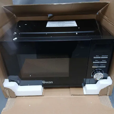 SWAN 20L 700W DIGITAL MICROWAVE IN BLACK - COLLECTION ONLY