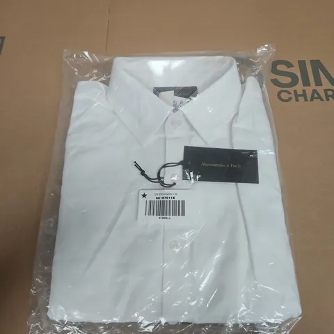 ABERCROMBIE & FITCH WHITE POLO SHIRT – MEN'S UK XS (US X-SMALL)