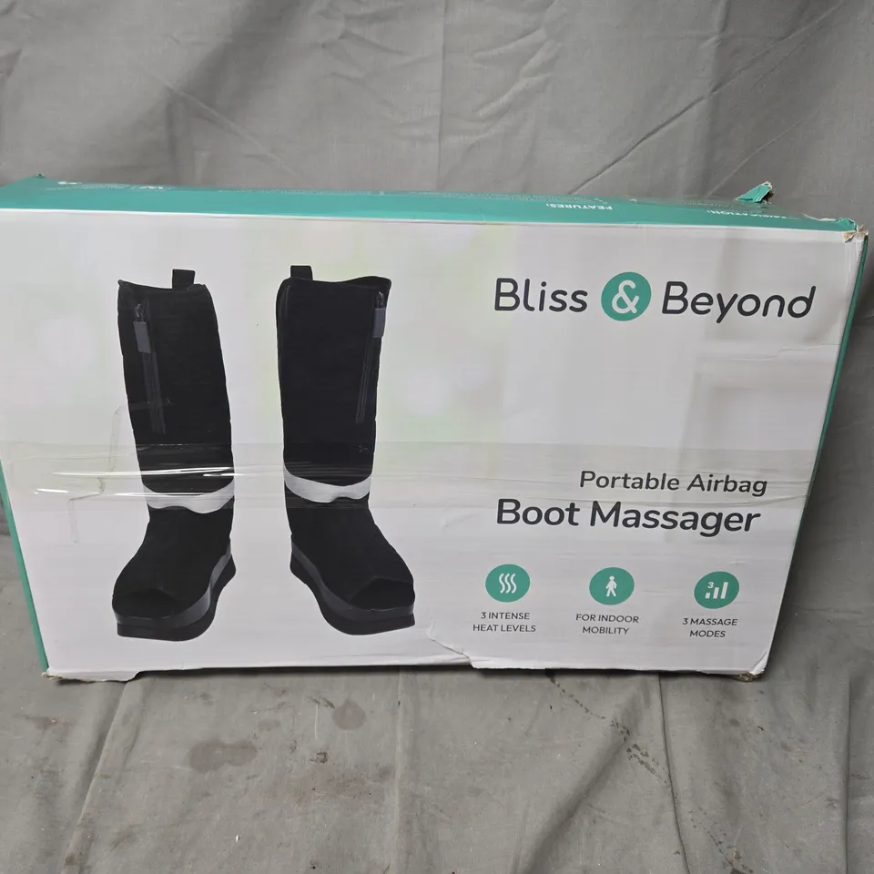 BLISS & BEYOND PORTABLE AIRBAG BOOT MASSAGER – BOXED