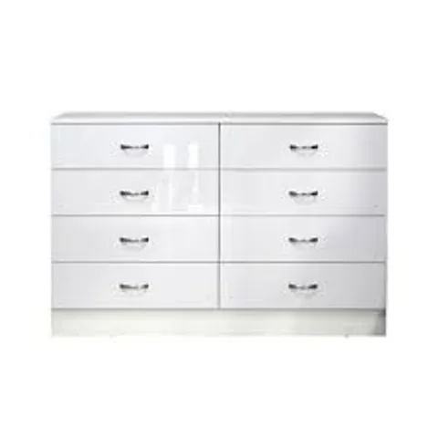 BOXED BRENDLE CHILTON 8 DRAWER BOX WHITE GLOSS 1220X450X120MM (2 BOXES)