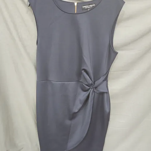 DOROTHY PERKINS NAVY DRESS, UK 16 (US 12) SLEEVELESS KNOT-WAIST