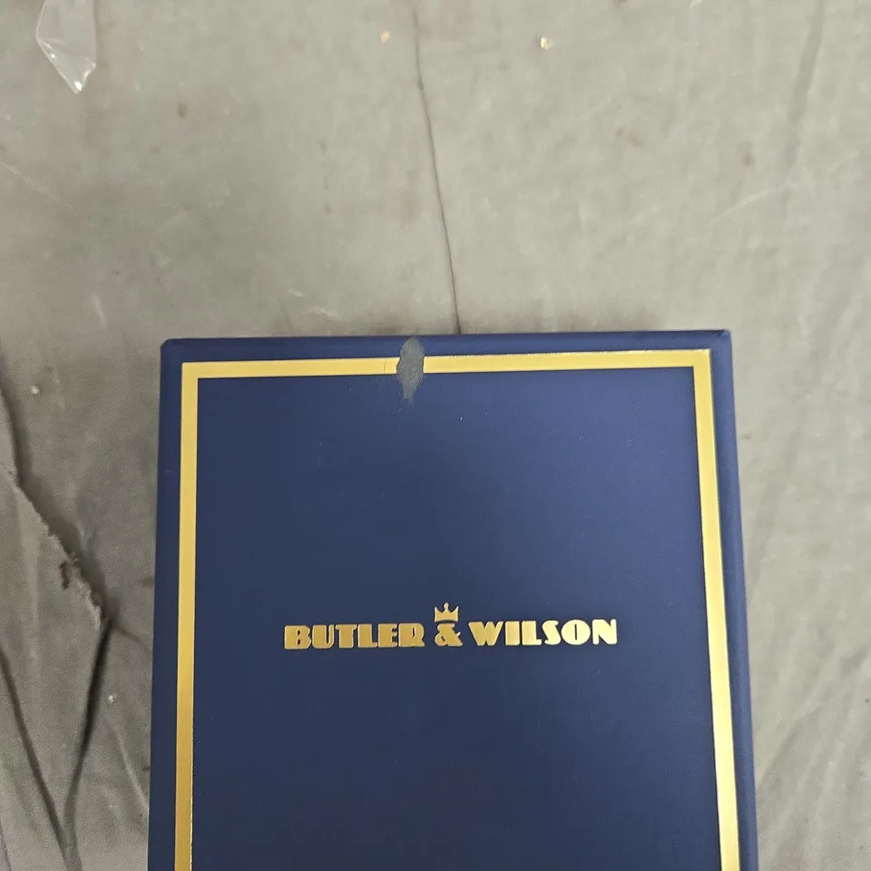 BUTLER & WILSON EARRINGS – FLOWER MOTIF WITH TURQUOISE CENTRES AND TEARDROP DROPS 