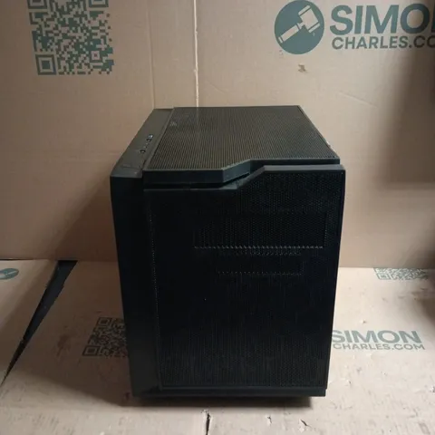 BLACK DESKTOP COMPUTER TOWER CHASSIS – FRONT MESH, CASE ONLY (EMPTY INTERIOR)