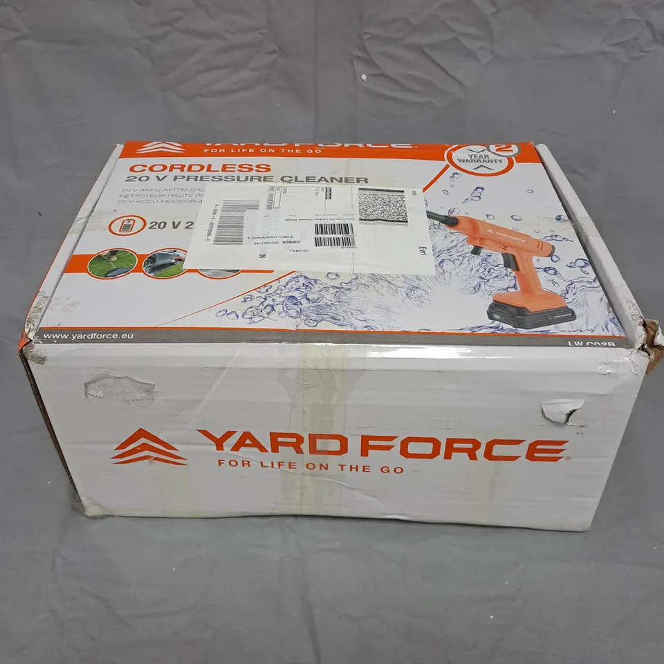 YARD FORCE 20V CORDLESS PRESSURE WASHER