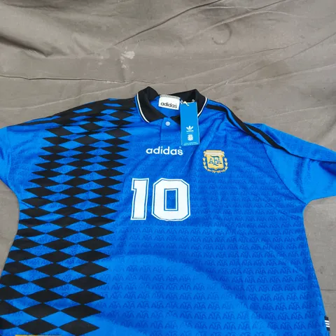 ARGENTINA NATIONAL TEAM FOOTBALL SHIRT – ADIDAS – AFA CREST – BLUE – UK M – NO. 10