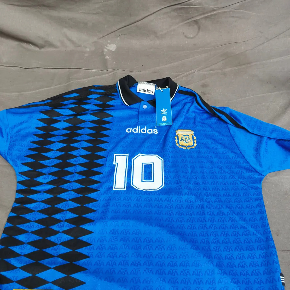 ARGENTINA NATIONAL TEAM FOOTBALL SHIRT – ADIDAS – AFA CREST – BLUE – UK M – NO. 10