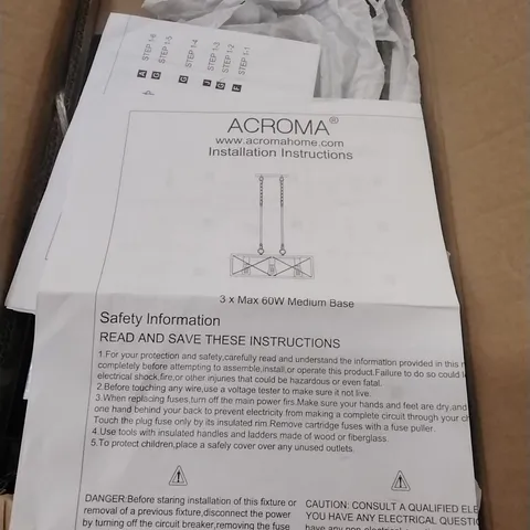 BOXED ALODIE 3-LIGHT KITCHEN ISLAND RECTANGLE PENDANT - ZINC (1 BOX)