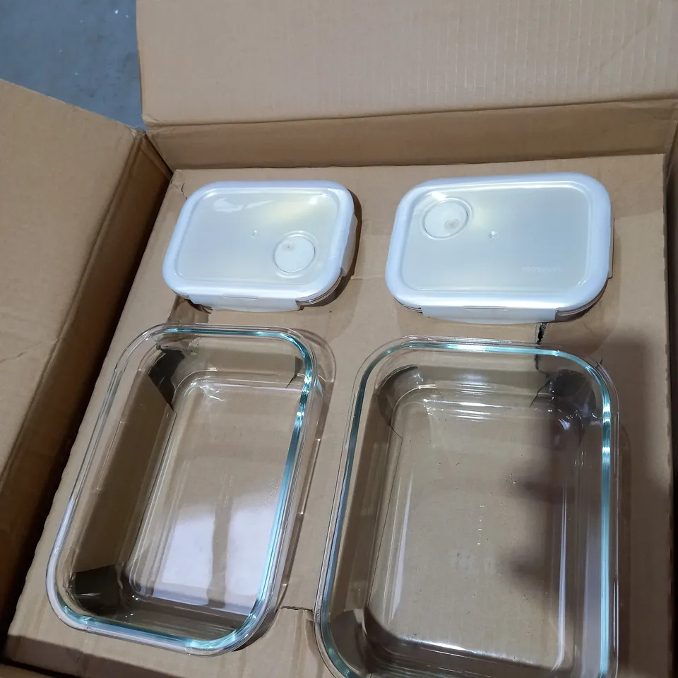 4 GLASS STORAGE BOXES 