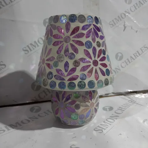 GARDEN REFLECTIONS MOSAIC FLOWER LED TABLE LAMP, PINK
