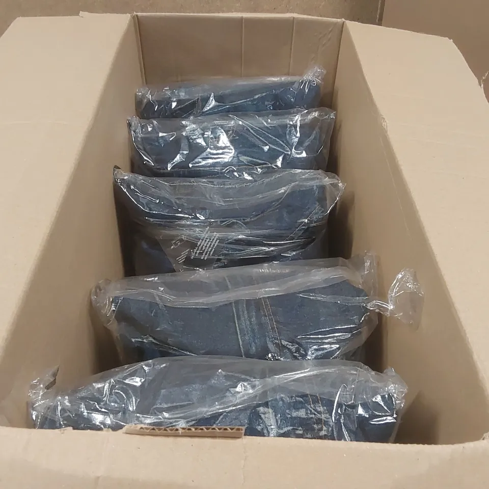 BOX CONTAINING APPROXIMATELY 6x BRAND NEW JD WILLIAMS INDIGO DENIM JUMPSUITS - SIZE 30