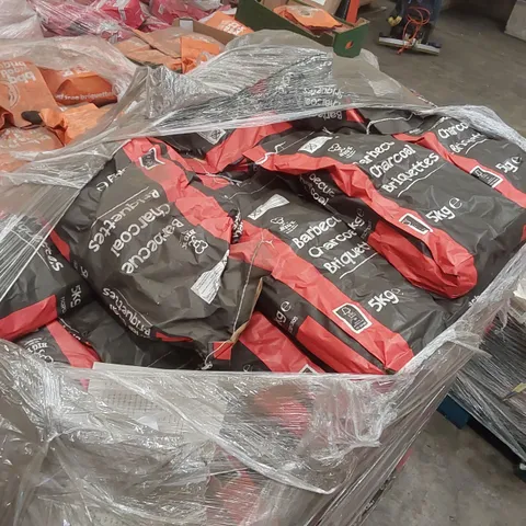 PALLET CONTAINING A LARGE QUANTITY OF CHARCOAL BRIQUETTE BAGS 