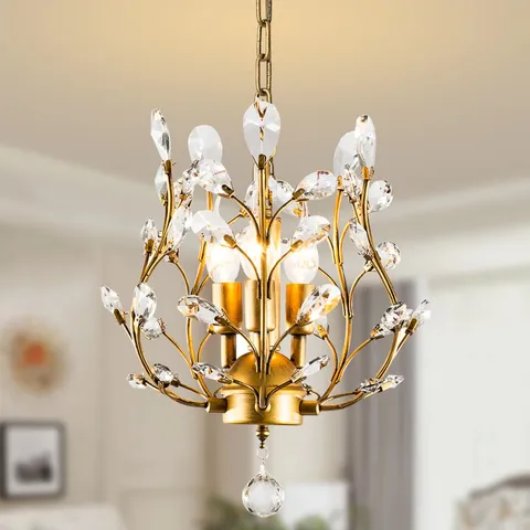 BOXED NEVIS 3-LIGHT UNIQUE/STATEMENT CHANDELIER