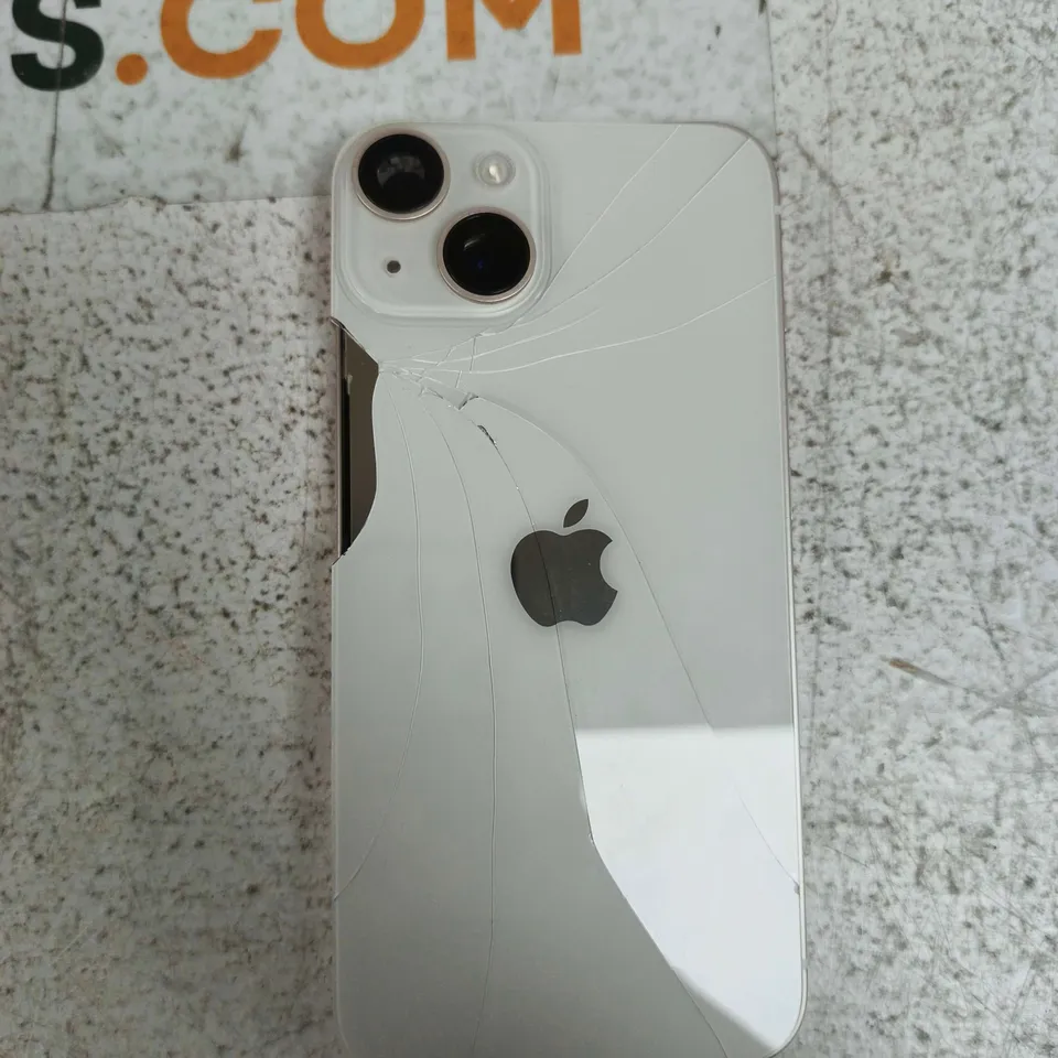 APPLE IPHONE – SILVER, CRACKED REAR GLASS POSSIBLE DISPLAY PHONE