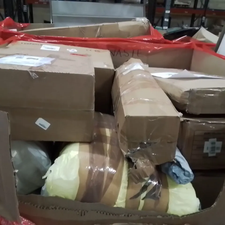 PALLET OF ASSORTED HOUSEHOLD GOODS AND PRODUCTS TO INCLUDE;BABY CHANGING PAD,KIDD GROCERY TOY,CLOTHES AIRER