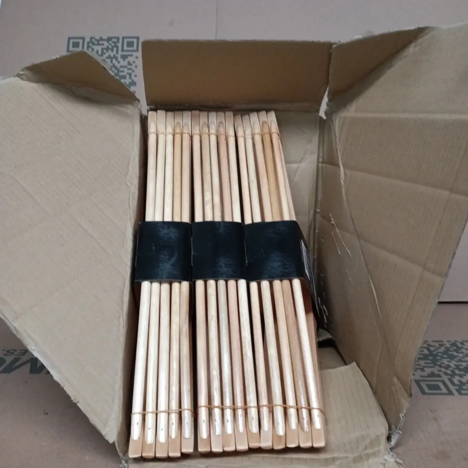 WOODEN CLOTHES HANGERS – NATURAL FINISH, BOX OF APPROXIMATELY 15