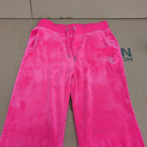 JUICY COUTURE VELOUR TRACK PANTS – PINK, UK SIZE SMALL (S)