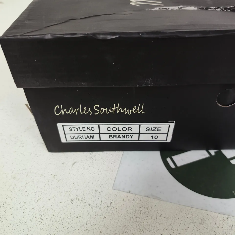 CHARLES SOUTHWELL BRANDY LEATHER OXFORD SHOES – MEN'S SIZE 10