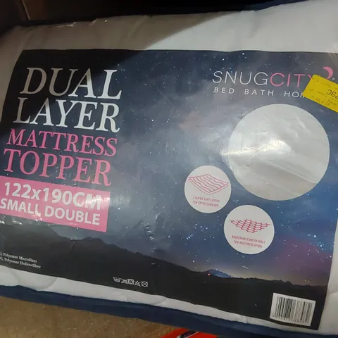 SNUGCITY DUAL LAYER SMALL DOUBLE MATTRESS TOPPER 122 × 190cm
