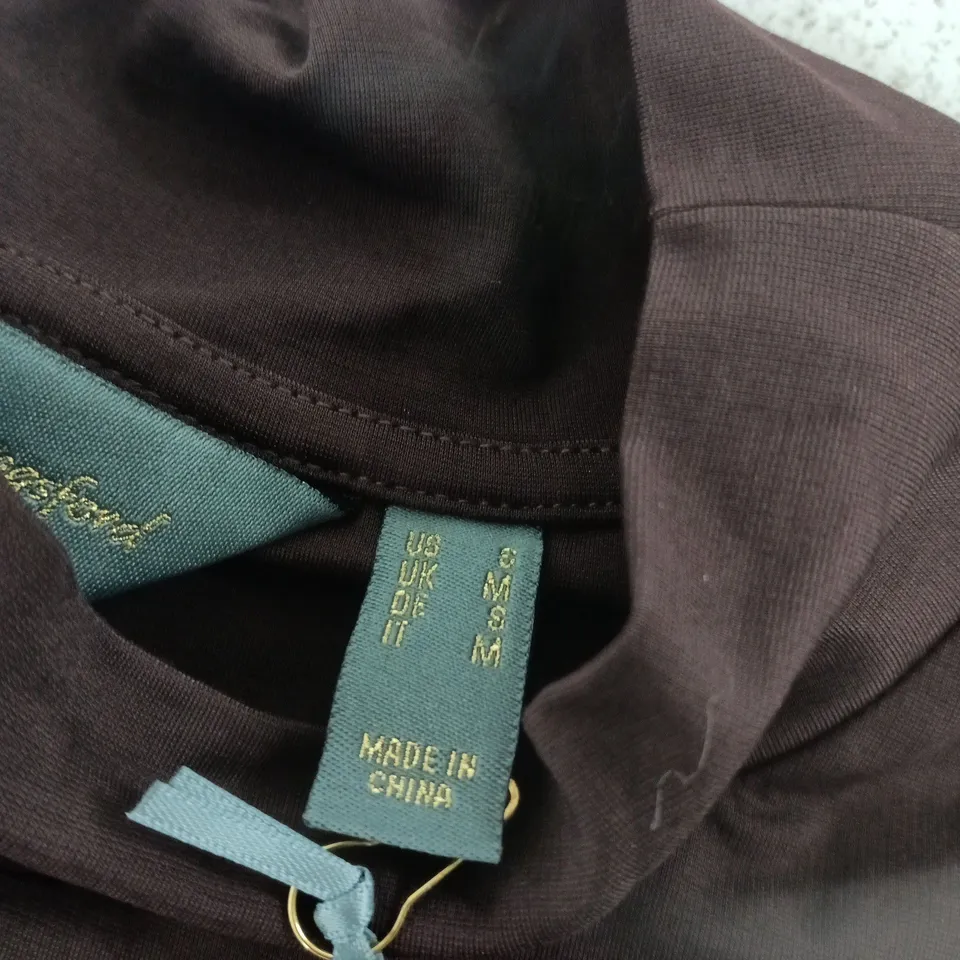 RUTH LANGFORD FASHION BROWN WOMEN'S TOP (UK 6 / US 2)
