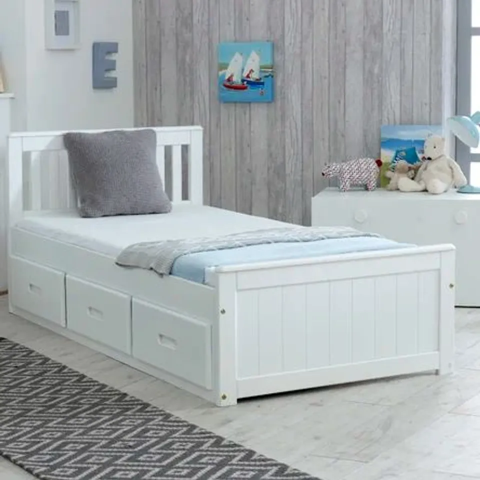 BOXED 3FT SINGLE CAPTAINS BED (3 BOXES)