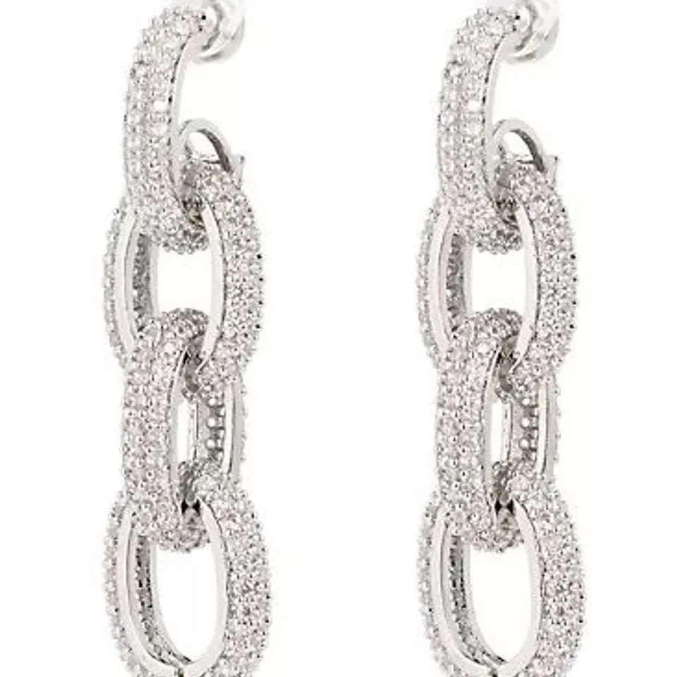 BUTLER & WILSON SMALL CRYSTAL CABLE LINK EARRINGS