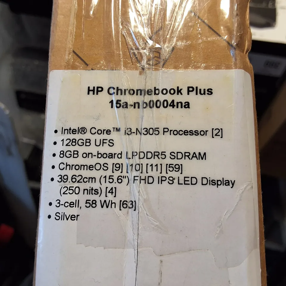 HP CHROMEBOOK PLUS INTEL I-3 LAPTOP IN SILVER - 15A-NB0004NA