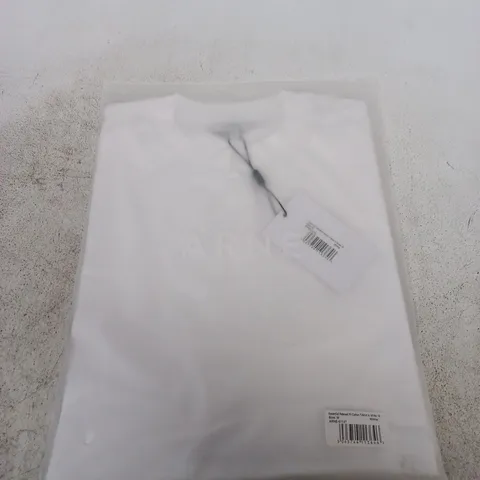 BAGGED ARNE ESSENTIAL RELAXED FIT COTTON T-SHIRT IN WHITE – UK M