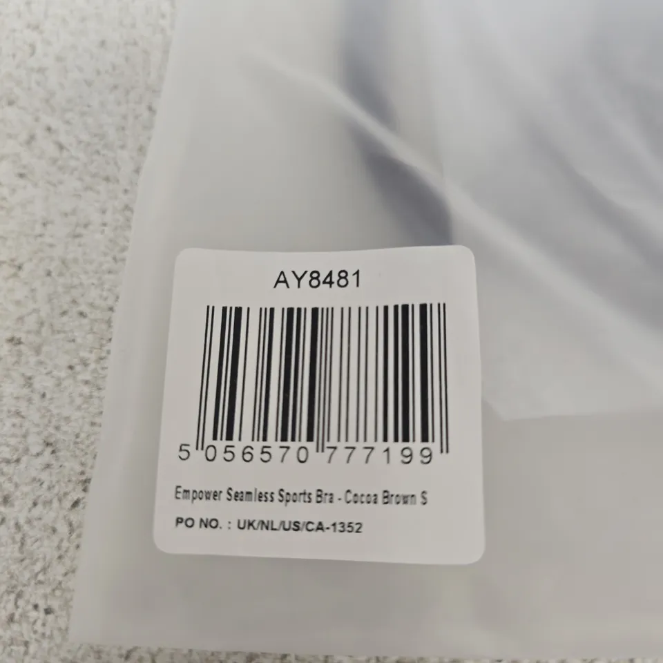 BAGGED AYBL EMPOWER SEAMLESS SPORTS BRA – COCOA BROWN, UK S