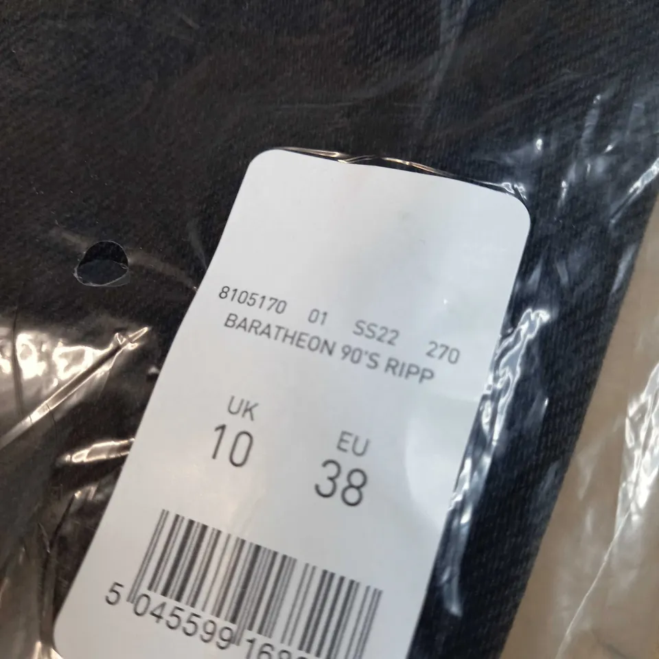 PACKAGED NEW LOOK 90'S RIP BLACK JEANS - SIZE 10