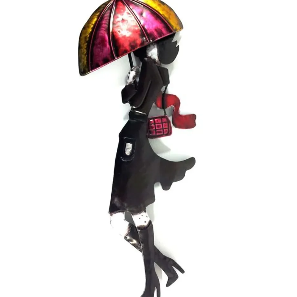 RAINY DAY LADY METAL WALL DECORATION 