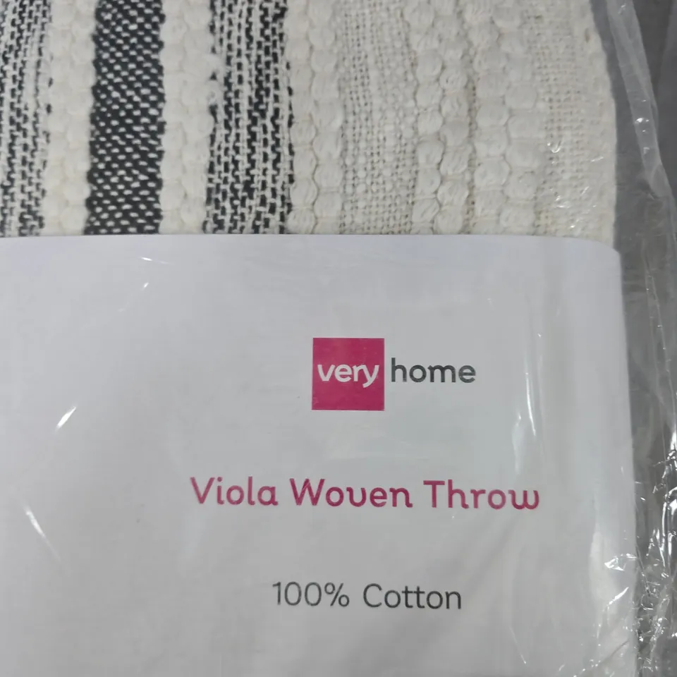 VERY HOME VIOLA WOVEN THROW - 100% COTTON