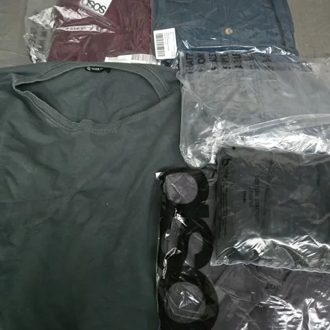 APPROXIMATELY 35 ASSORTED CLOTHING ITEMS IN VARIOUS SIZES, STYLES & COLOURS TO INCLUDE COTTON STRETCH TRUNKS, REVERE SHIRT, DRESSES, ETC