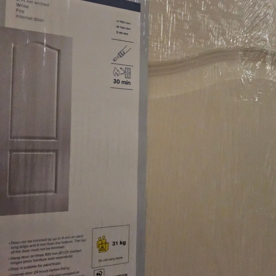 GEOM 2 PANEL ARCHED INTERNAL FIRE DOOR WHITE1981 × 762mm