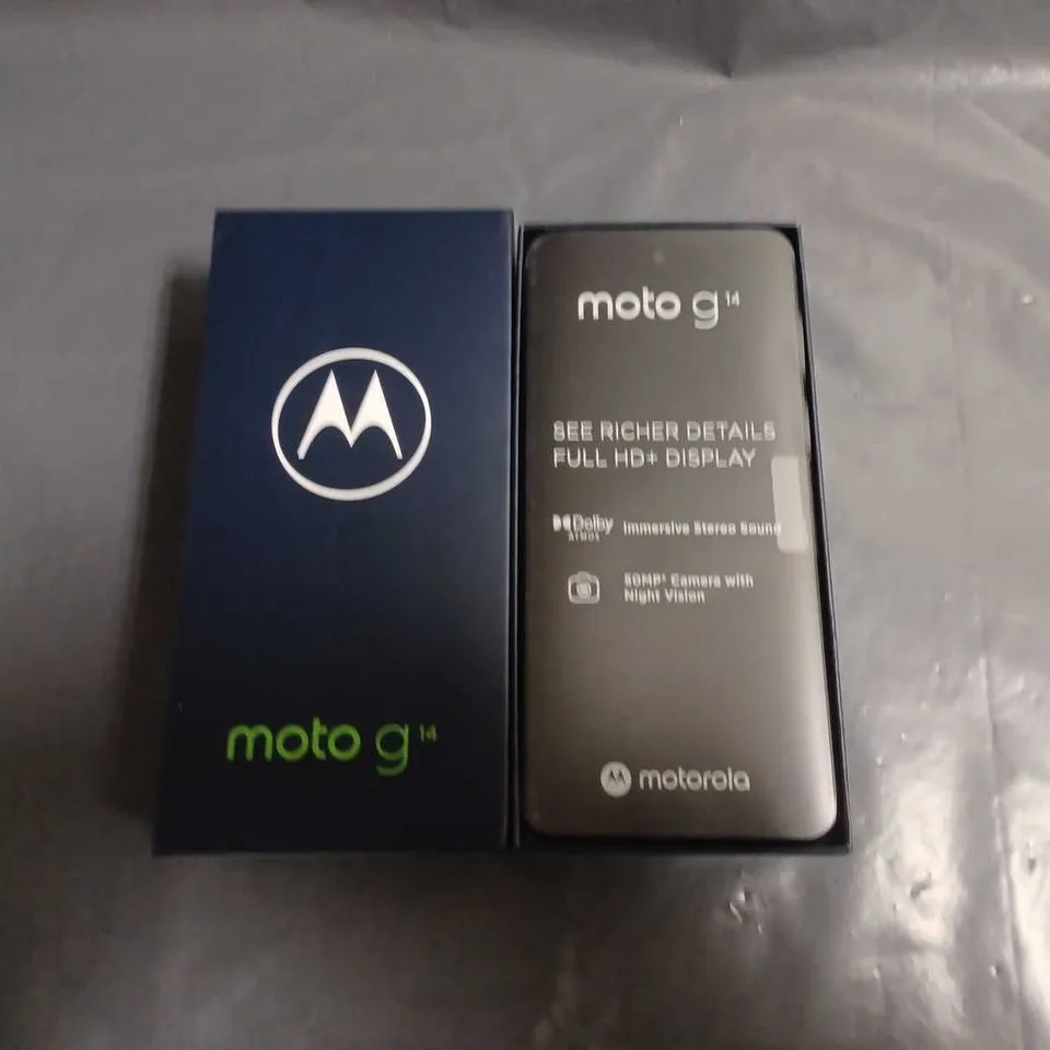 BOXED MOTOROLA MOTO G14 4+128GB IN STEEL GREY - XT2341-3