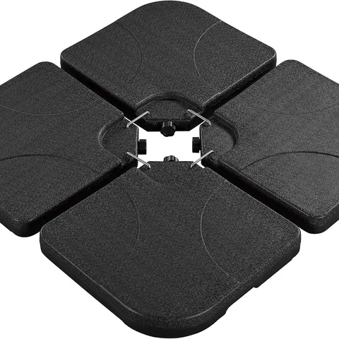 BOXED YAHEETECH 4 PIECES SQUARE BANANA UMBRELLA STAND CANTILEVER PARASOL BASE BLACK (1 BOX)