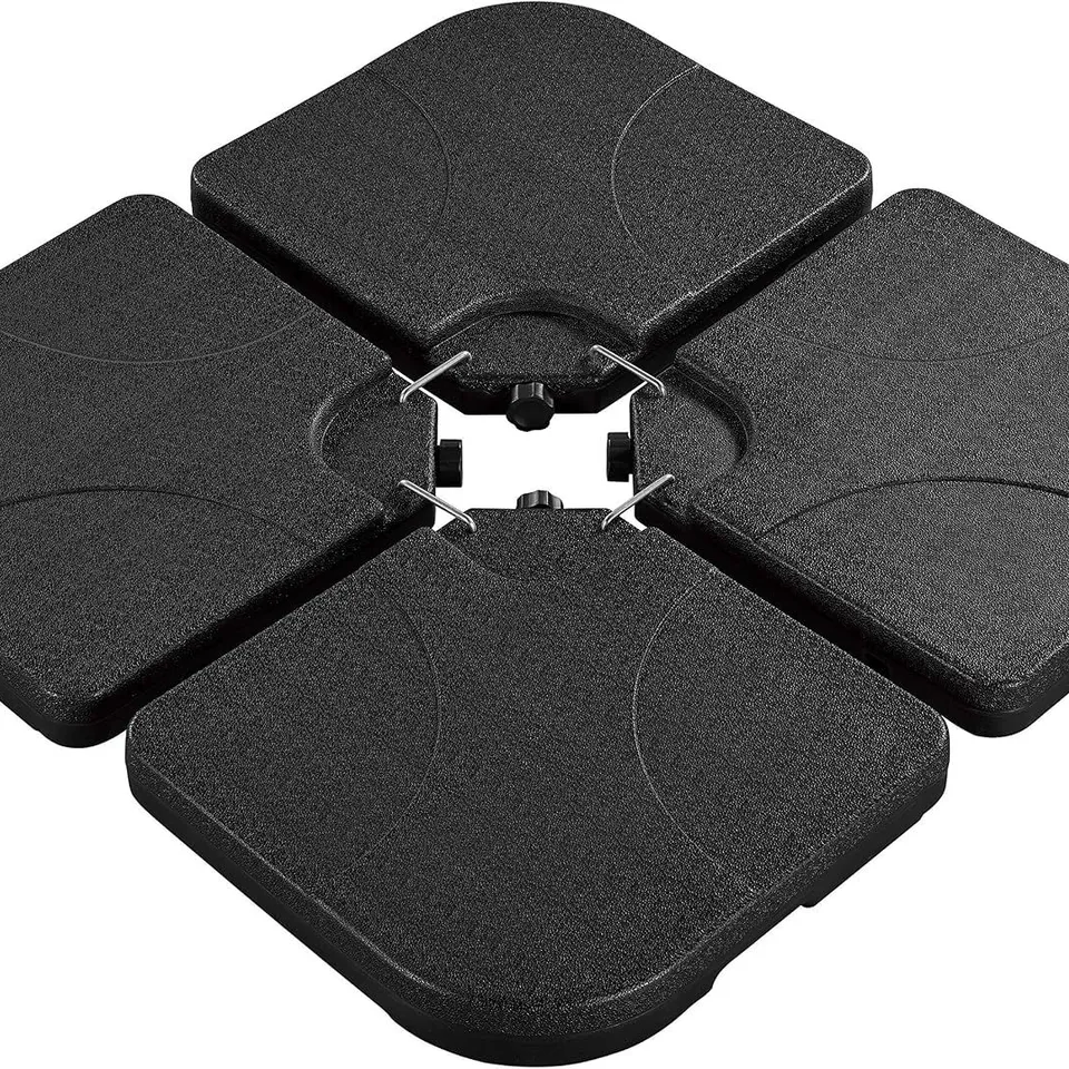 BOXED YAHEETECH 4 PIECES SQUARE BANANA UMBRELLA STAND CANTILEVER PARASOL BASE BLACK (1 BOX)