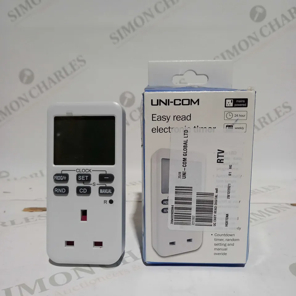UNI-COM EASY READ DIGITAL ELECTRONIC TIMER SOCKET