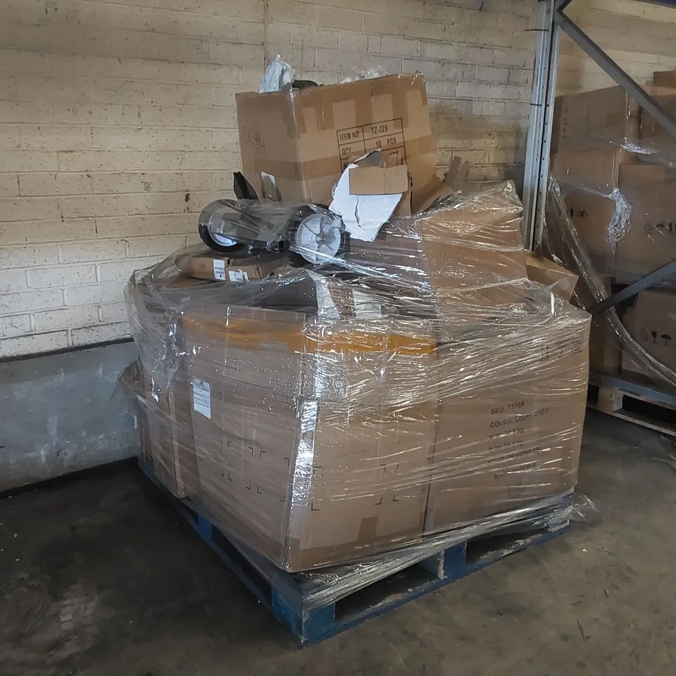 PALLET CONTAINING A LARGE ASSORTMENT OF CONSUMER PRODUCTS INCLUDING: LI-ION TOOL BATTERIES, DOG HARNESSES ECT