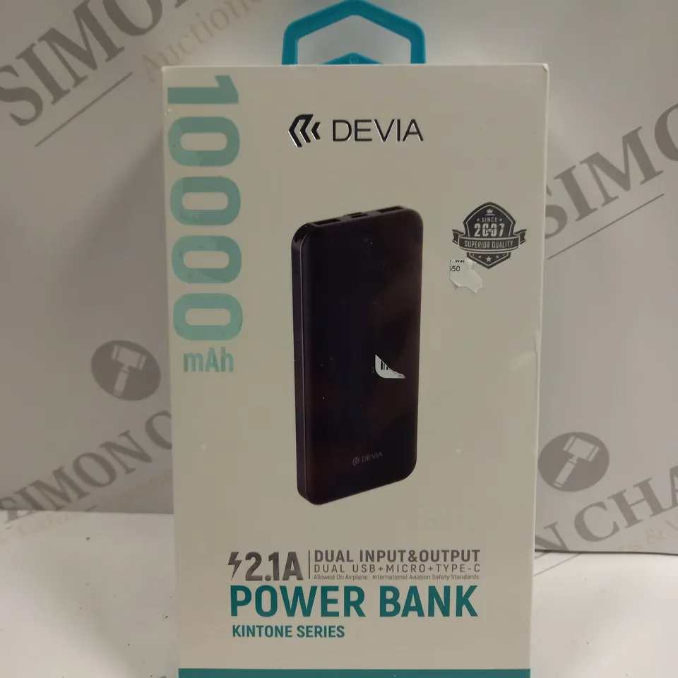 BOXED SEALED DEVIA KINTONE SERIES 10000MAH POWER BANK 