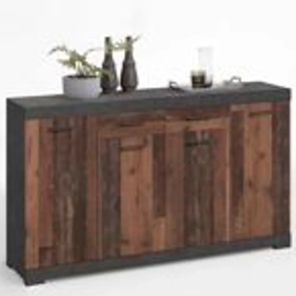 BOXED BRAND NEW LARGE SIDEBOARD OLD DARK STYLE ( 2 BOXES)