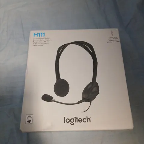 LOGITECH H111 STEREO HEADSET WITH MICROPHONE – BLACK (BOXED)