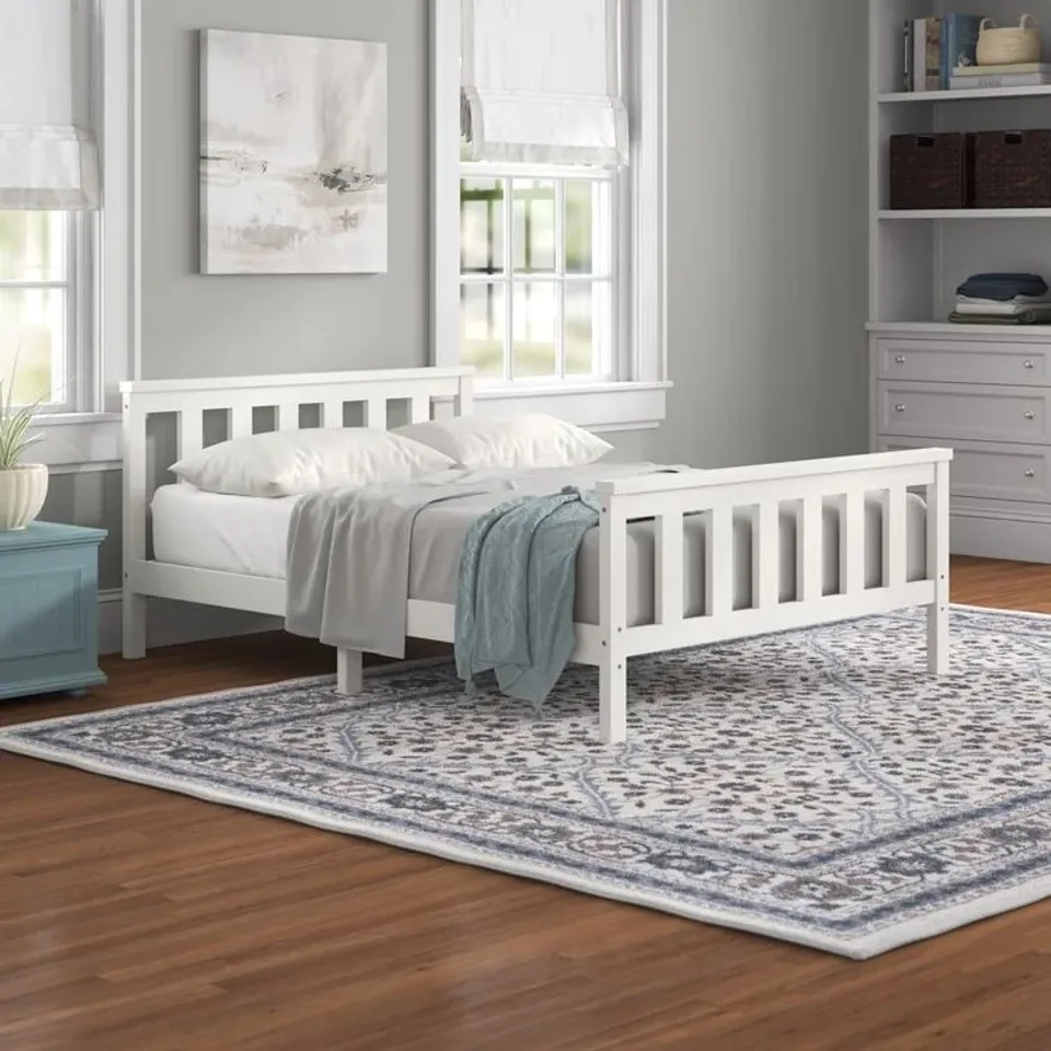 BOXED AADI BED FRAME DOUBLE - WHITE