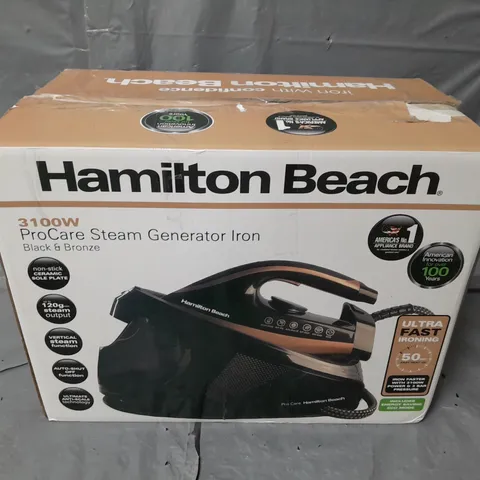 BOXED HAMILTON BEACH PROCARE STEAM GENERATOR IRON